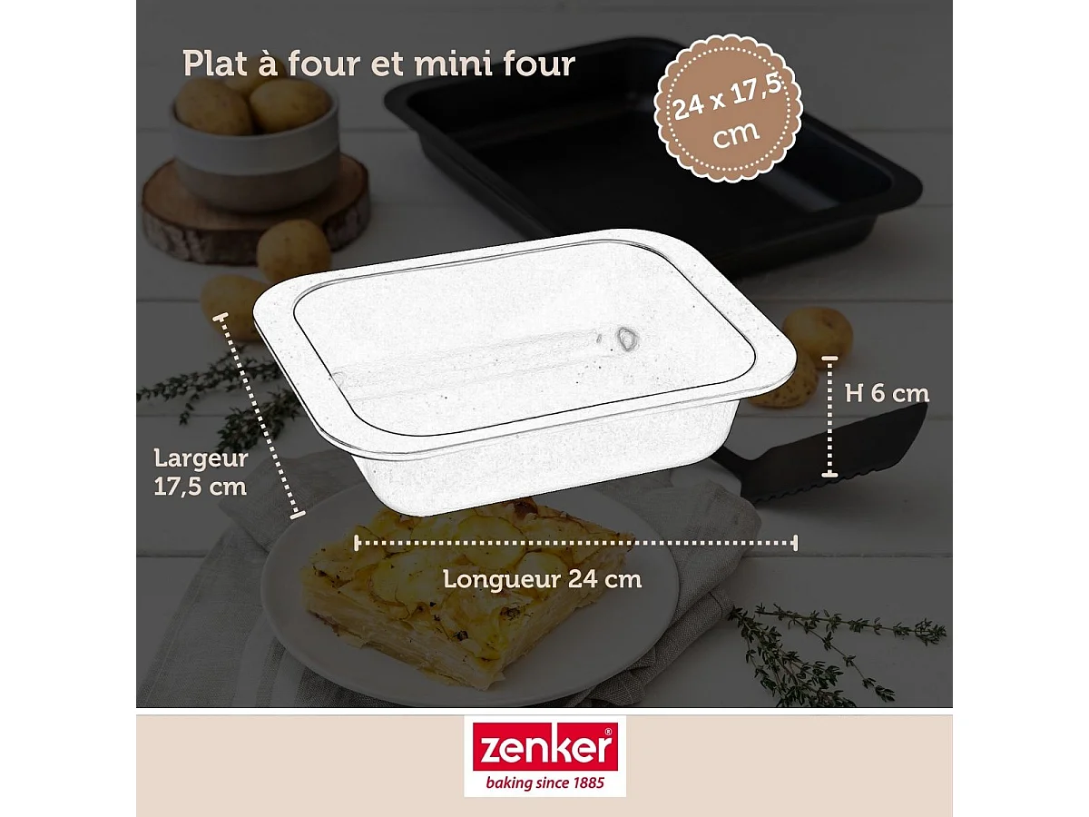 Plat à four 24 x 17,5 cm Zenker Spécial Cooking