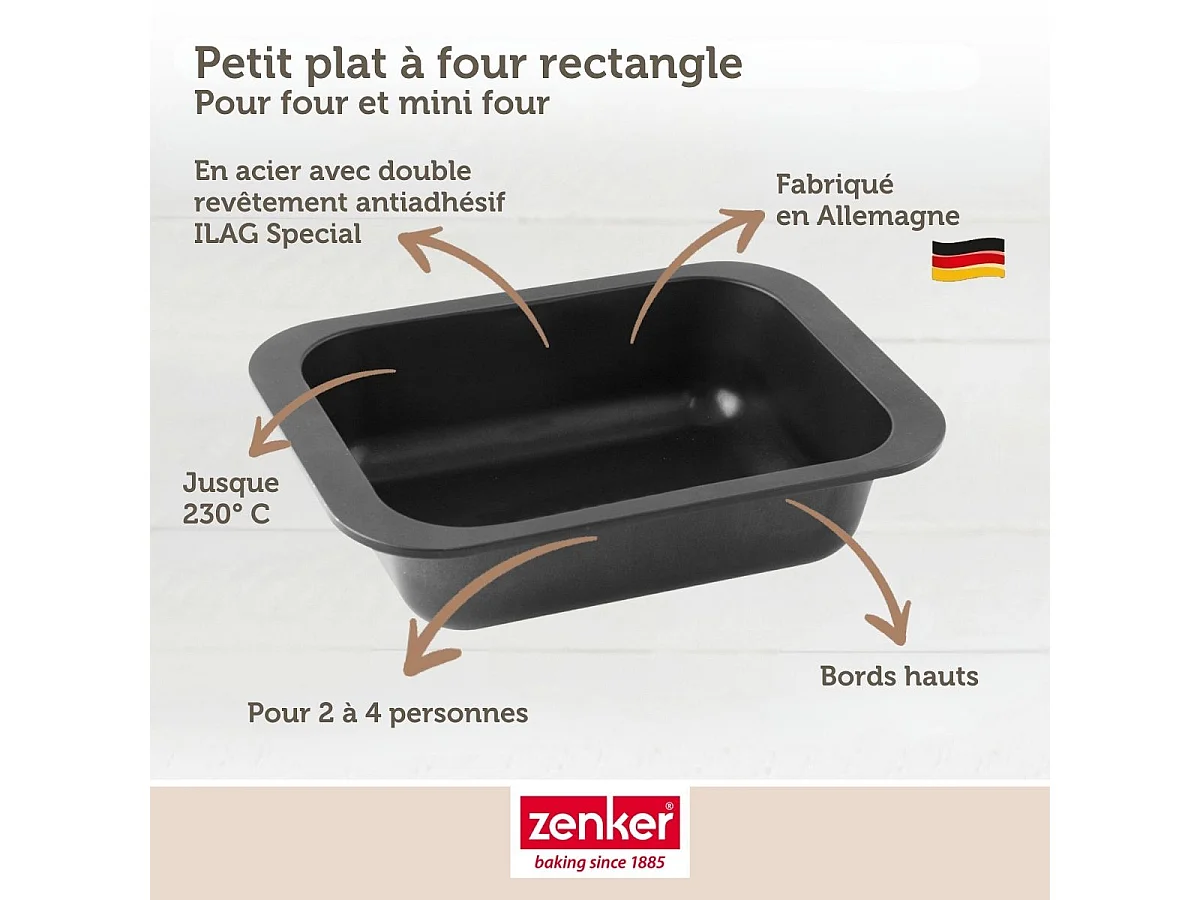 Plat à four 24 x 17,5 cm Zenker Spécial Cooking