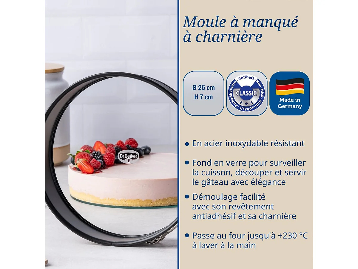 Moule à manqué à charnière 26 cm Dr.Oetker Tradition