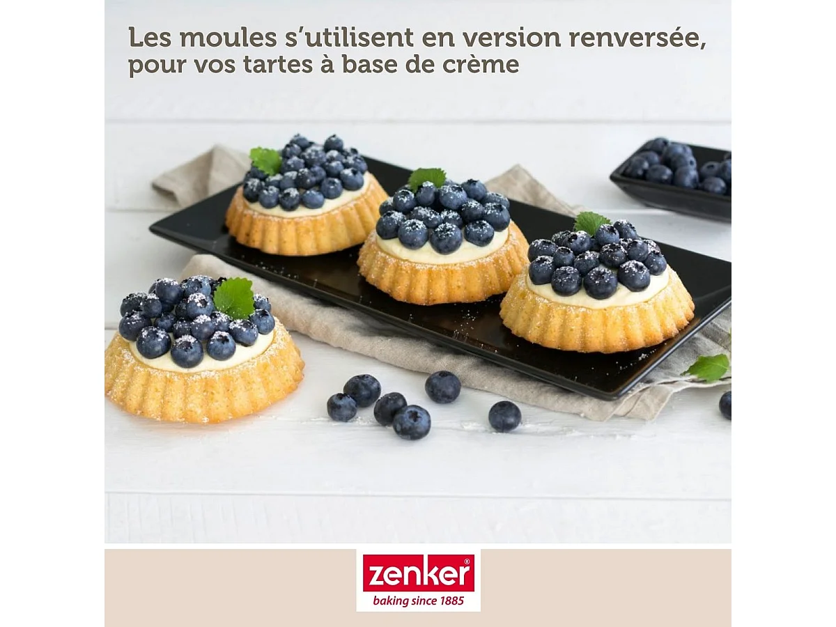 Lot de 6 moules à tartelettes 10 cm Zenker Black Metallic