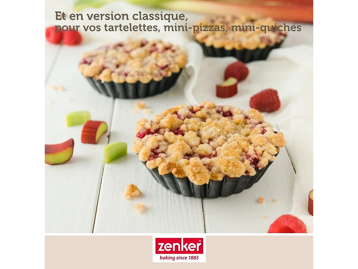 Lot de 6 moules à tartelettes 10 cm Zenker Black Metallic