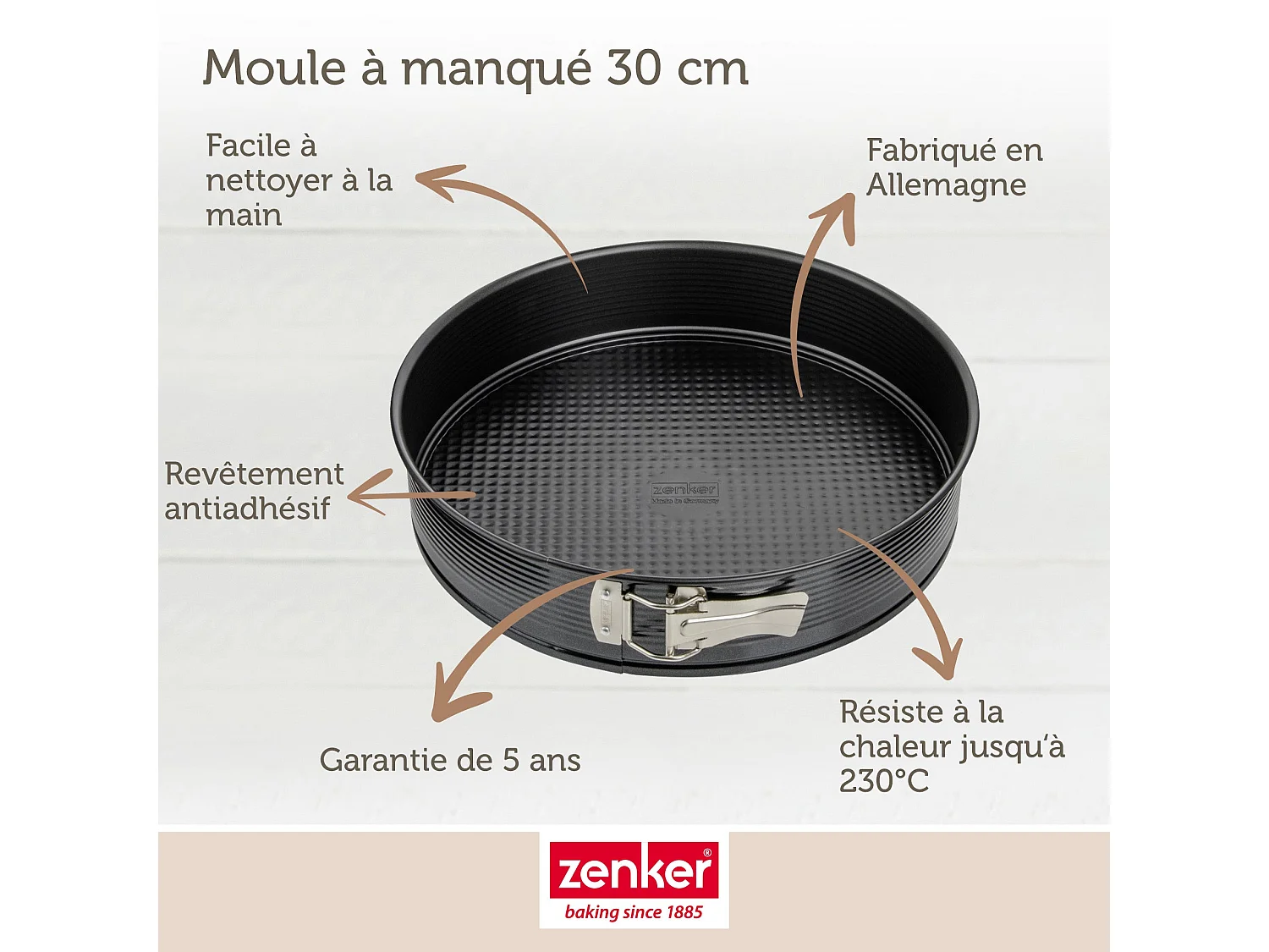 Moule à manqué à charnière 30 cm Zenker Black Metallic