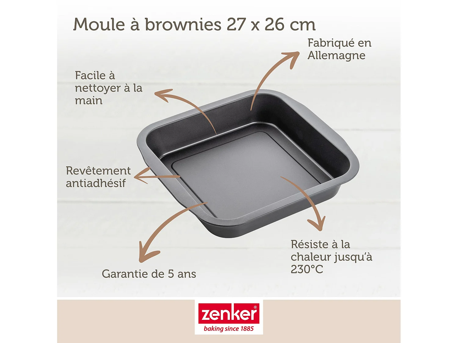 Lot de 2 moules à brownies 27 x 26 cm Zenker Special Creative