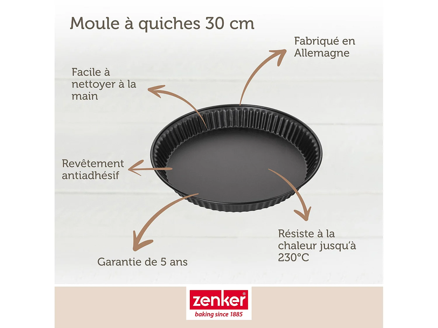 Moule à quiche lorraine 30 cm Zenker Spécial Countries