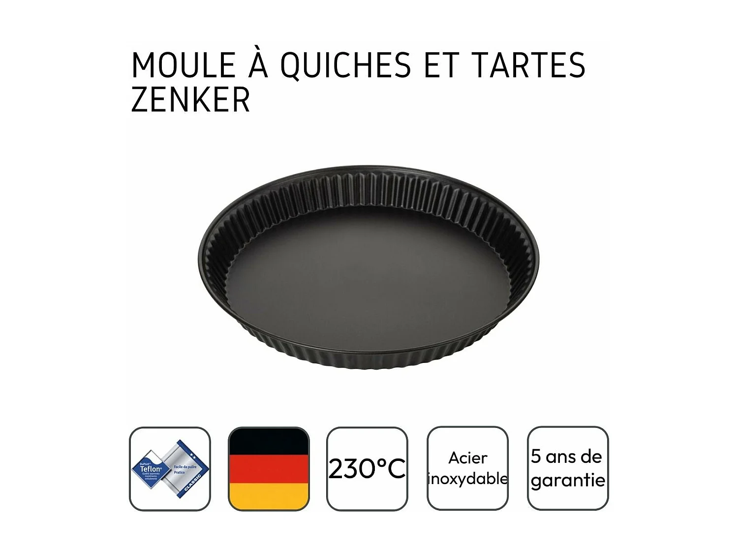 Moule à quiche lorraine 30 cm Zenker Spécial Countries