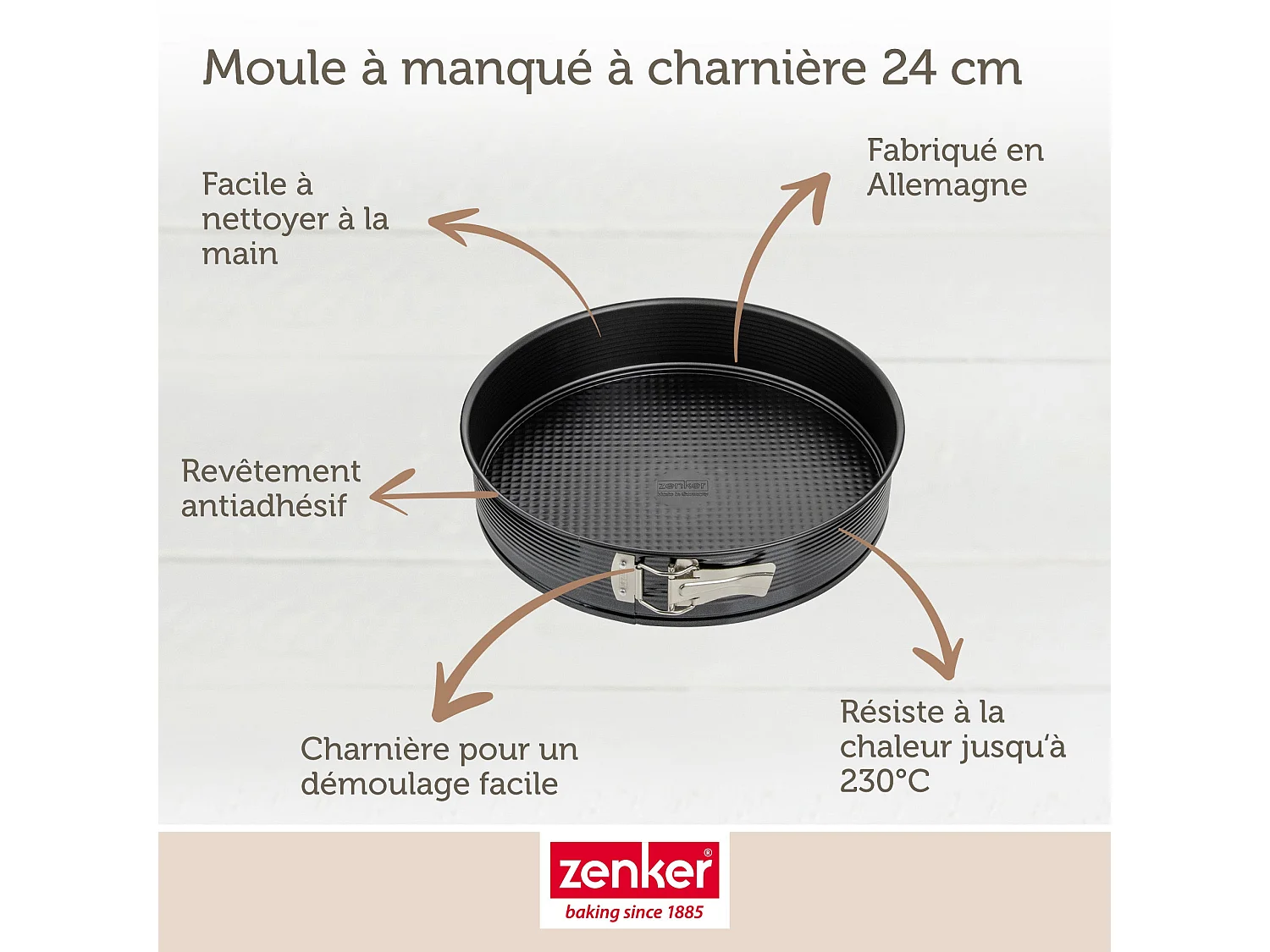 Moule à manqué à charnière 24 cm Zenker Black Metallic