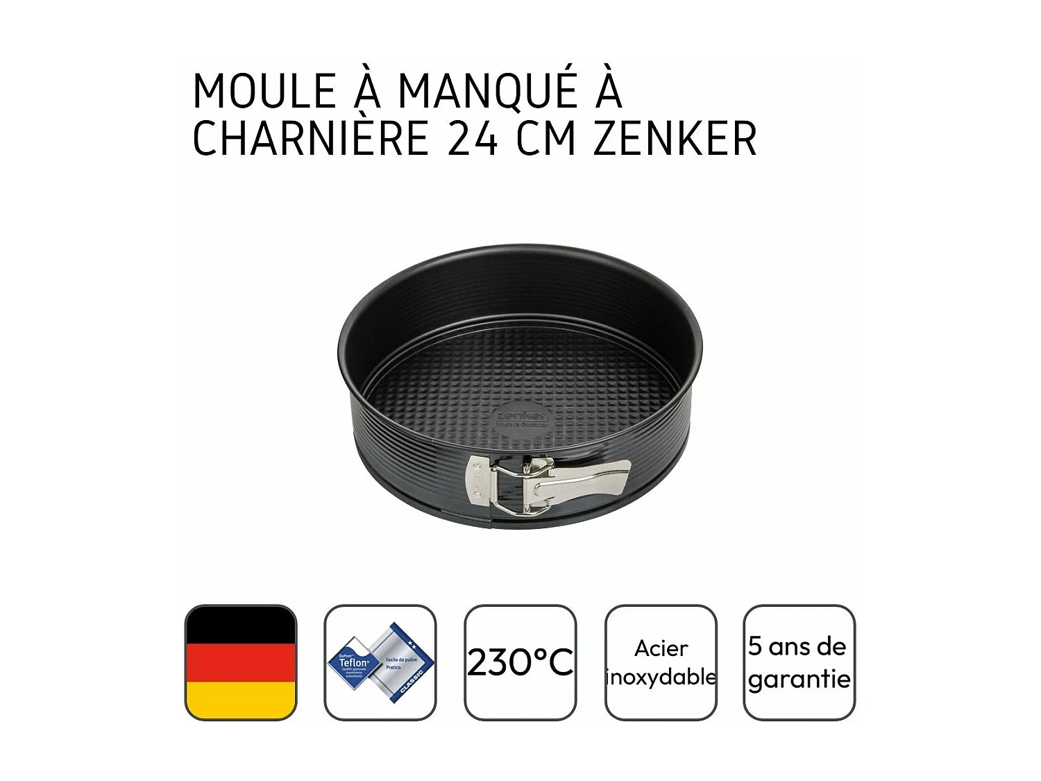 Moule à manqué à charnière 24 cm Zenker Black Metallic