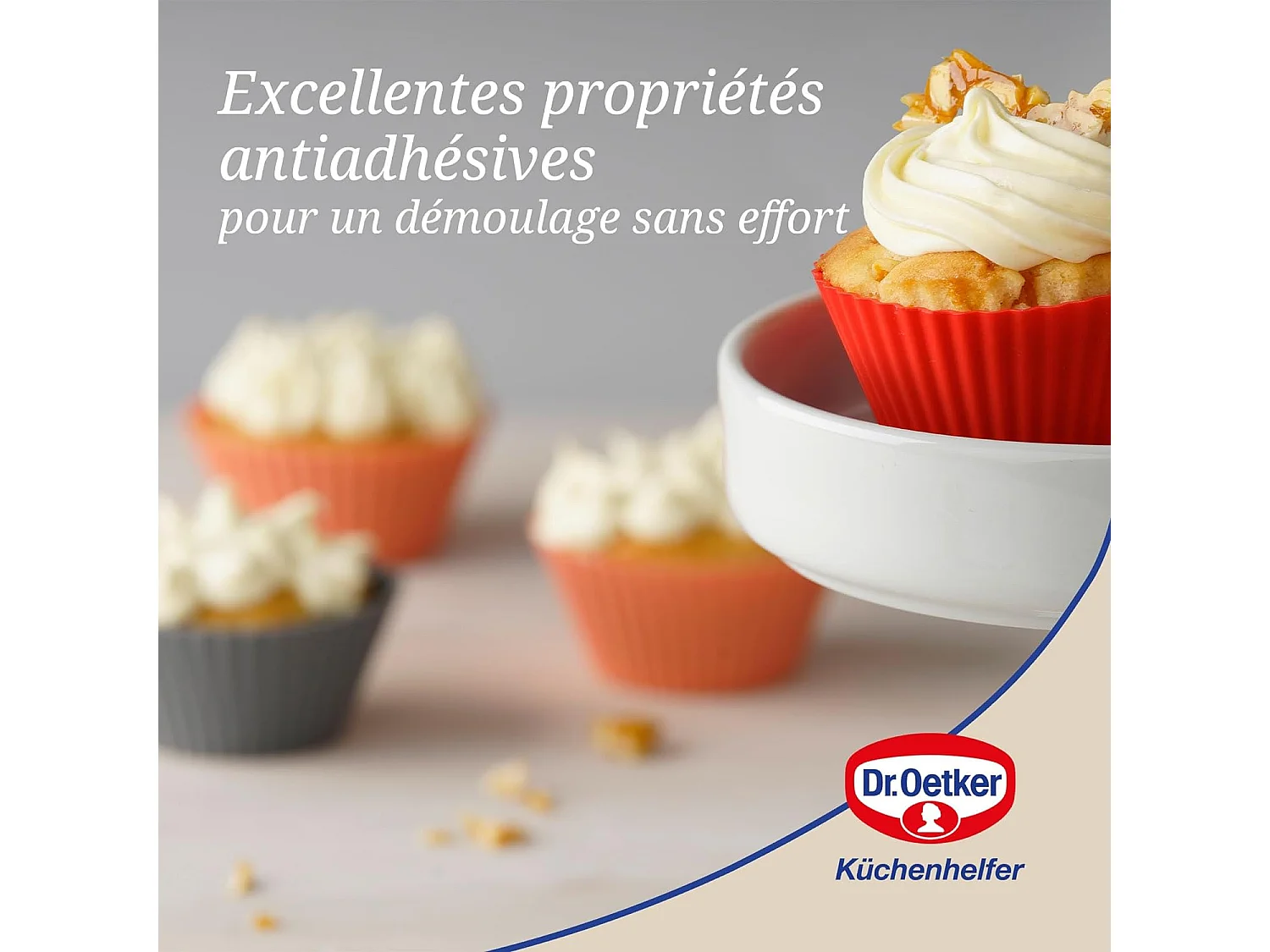 Lot de 12 caissettes muffins en silicone 7 cm Dr. Oetker Flexxibel Love