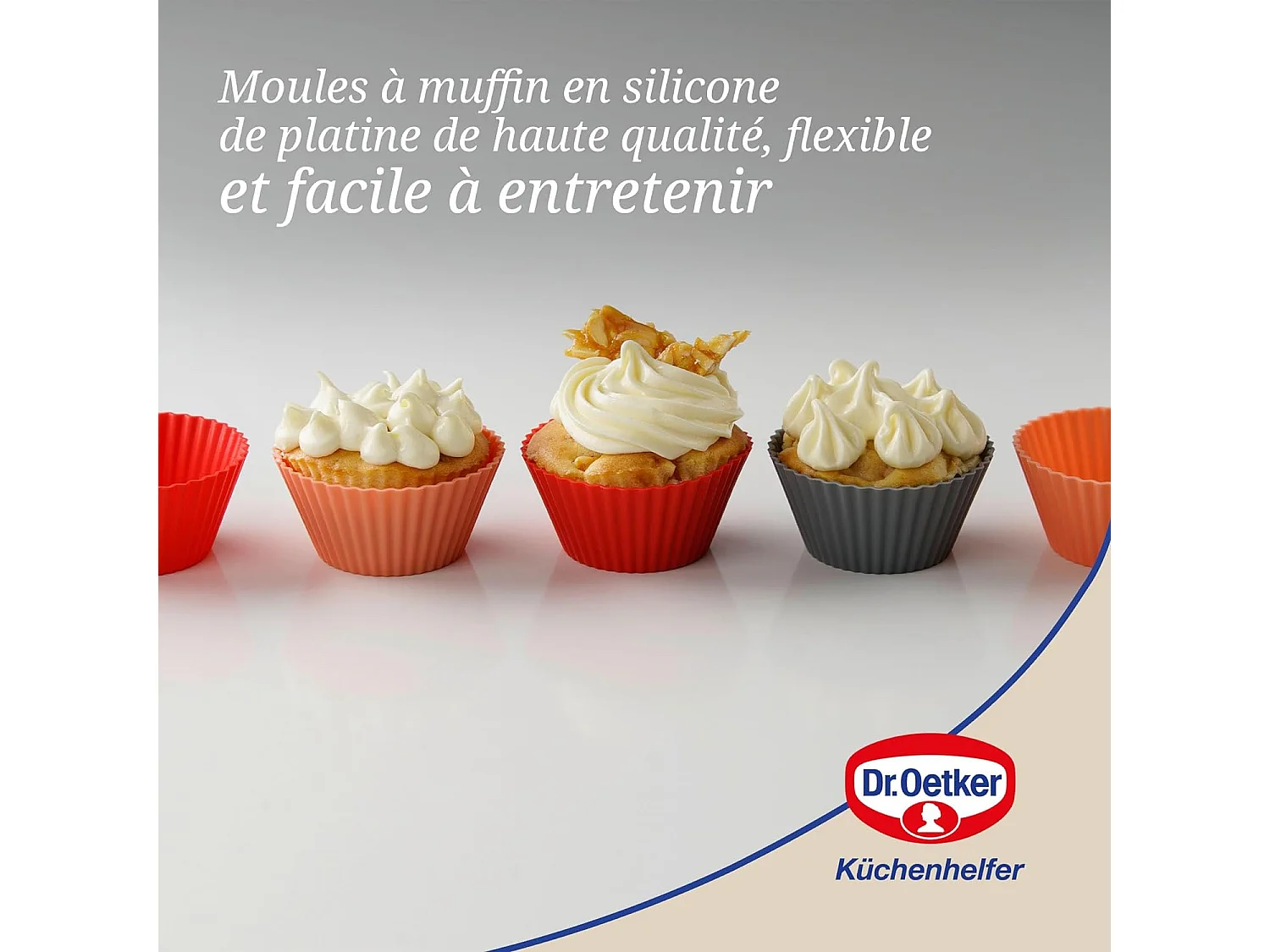 Lot de 12 caissettes muffins en silicone 7 cm Dr. Oetker Flexxibel Love