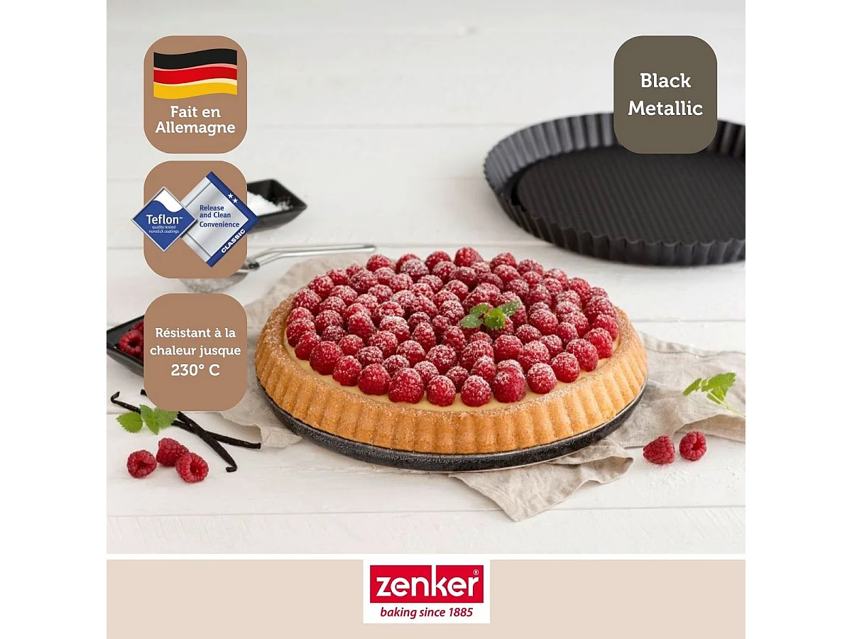 Moule à tarte renversée 30 cm Zenker Black Metallic