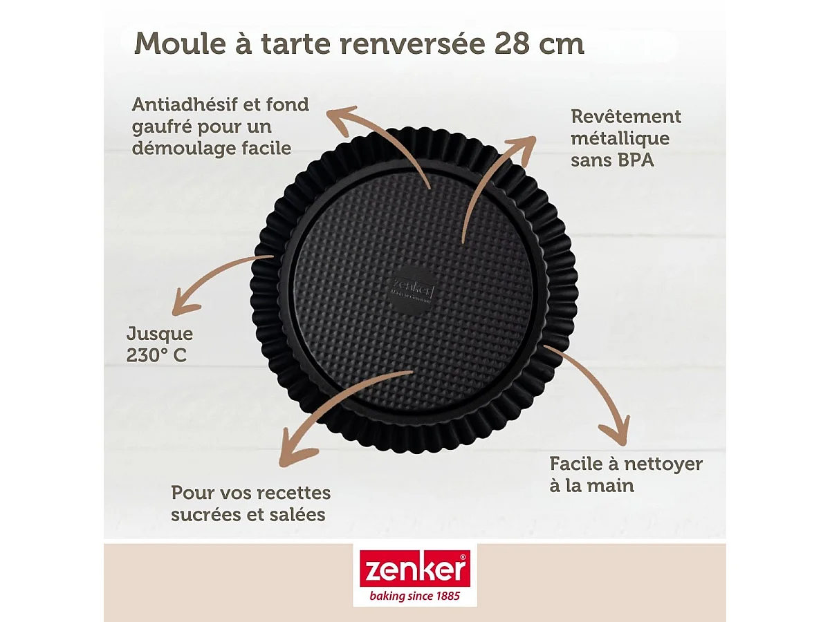 Moule à tarte renversée 30 cm Zenker Black Metallic