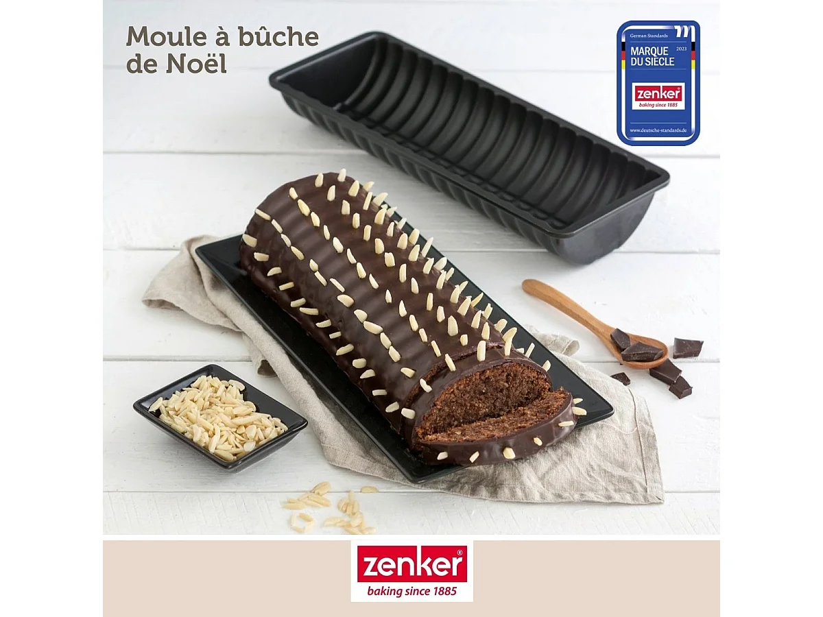 Moule à bûche de Noël 32 x 12,5 cm Zenker Black Metallic