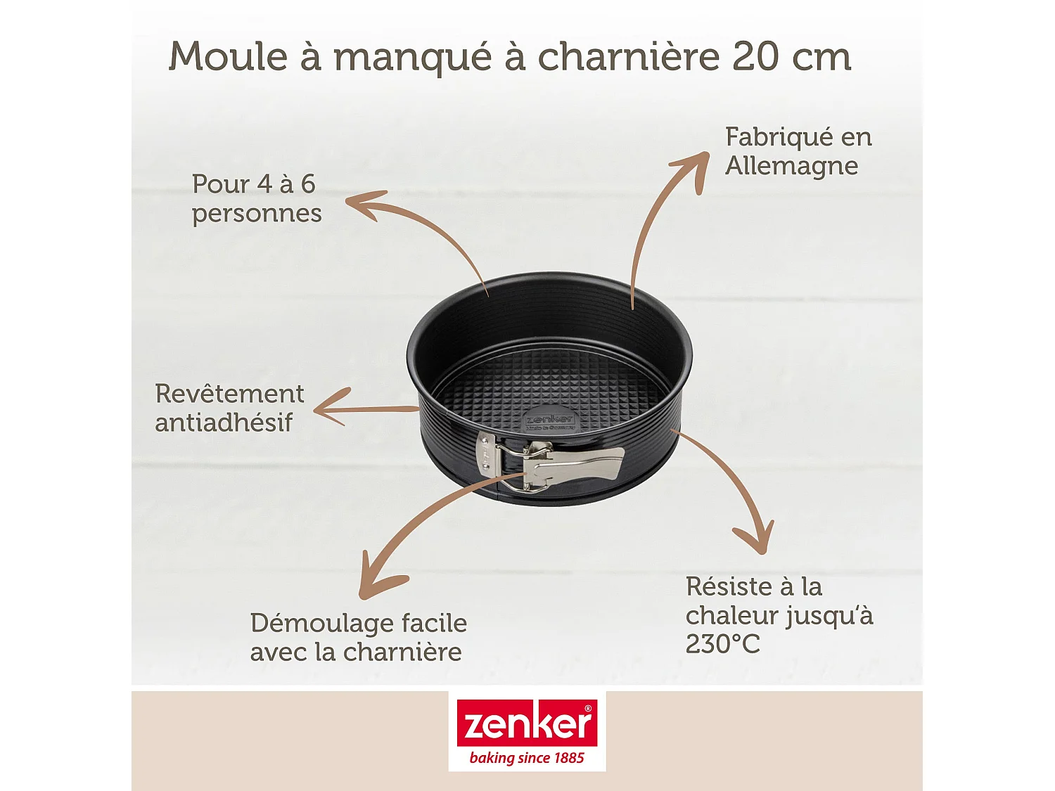 Moule à manqué à charnière 20 cm Zenker Black Metallic