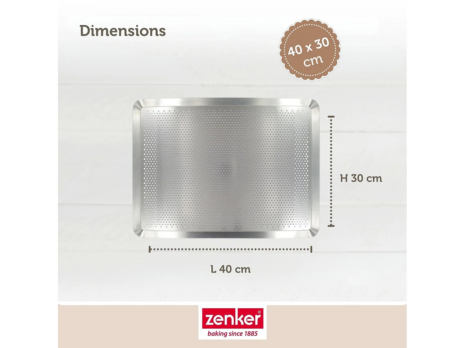 Plaque à pâtisserie perforée 40 x 30 cm en alu 18/10 Zenker Special Cooking