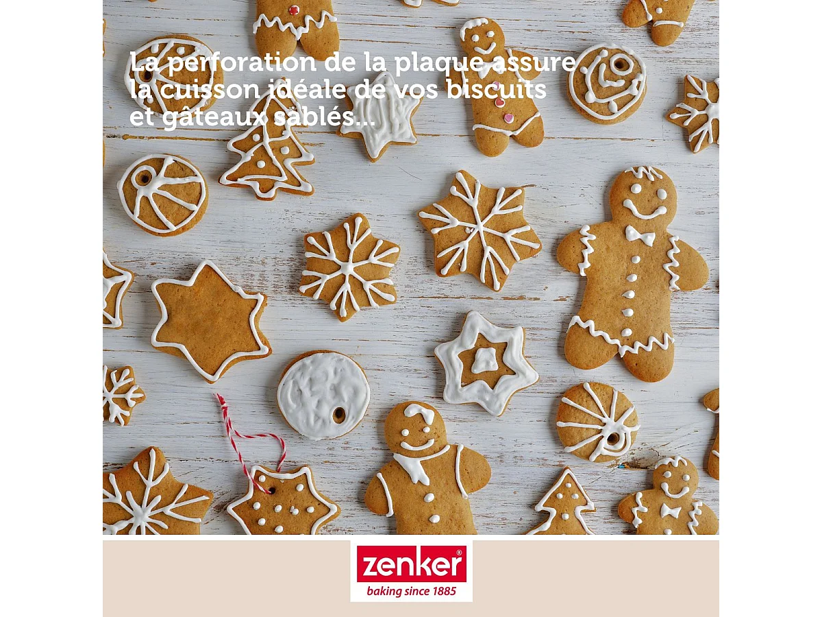 Plaque à pâtisserie perforée 40 x 30 cm en alu 18/10 Zenker Special Cooking