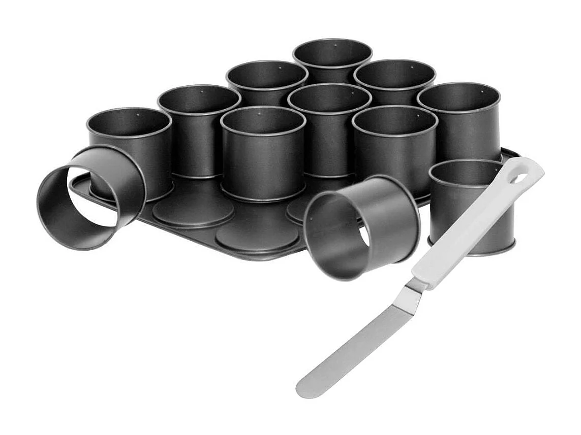 Plaque à pâtisserie mini gâteaux et spatule à glacer Zenker Black Metallic