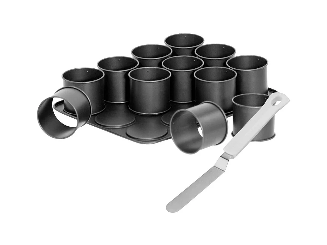Plaque à pâtisserie mini gâteaux et spatule à glacer Zenker Black Metallic