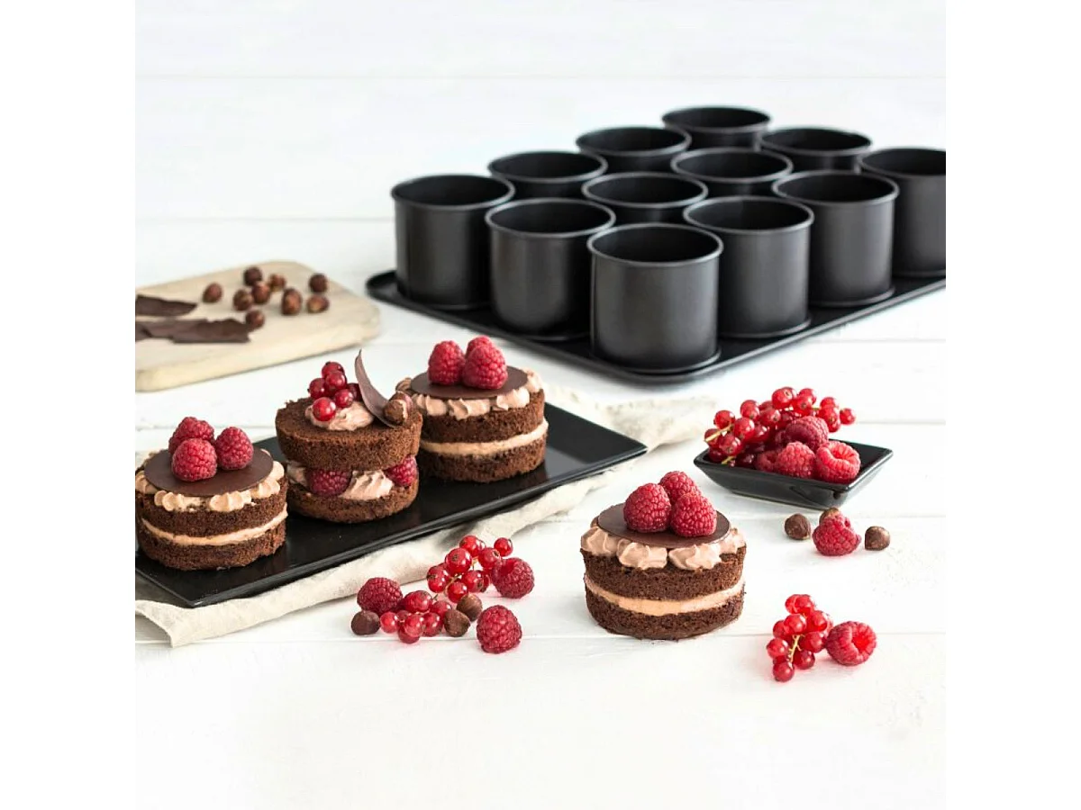 Plaque à pâtisserie mini gâteaux et spatule à glacer Zenker Black Metallic