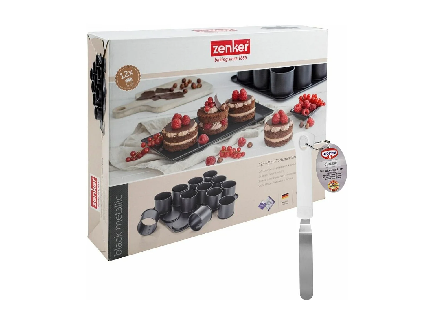 Plaque à pâtisserie mini gâteaux et spatule à glacer Zenker Black Metallic