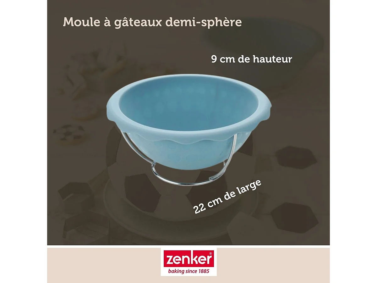 Moule demi sphère pour gâteau ballon de foot 18 cm Zenker Spécial Football