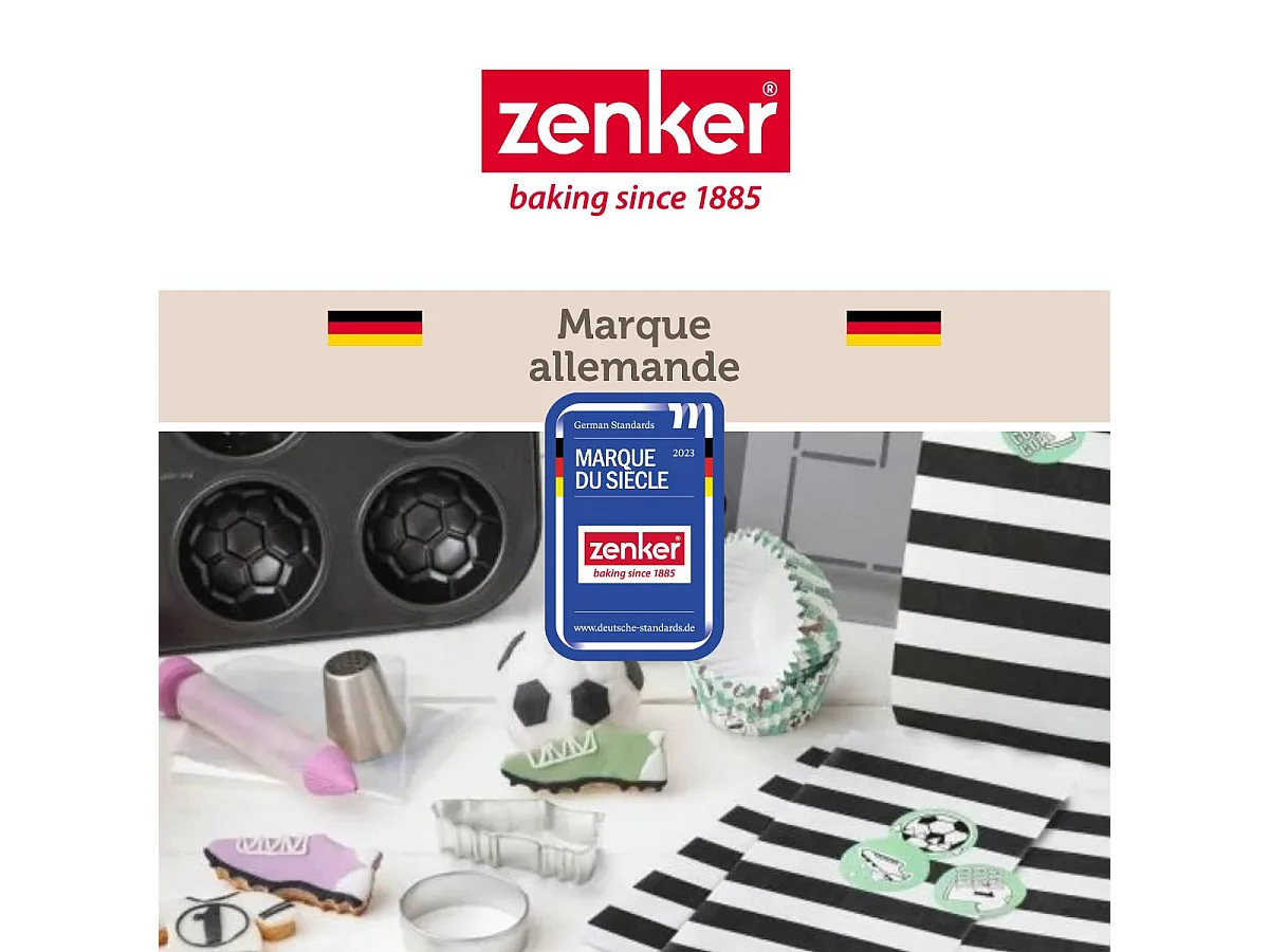 Moule demi sphère pour gâteau ballon de foot 18 cm Zenker Spécial Football