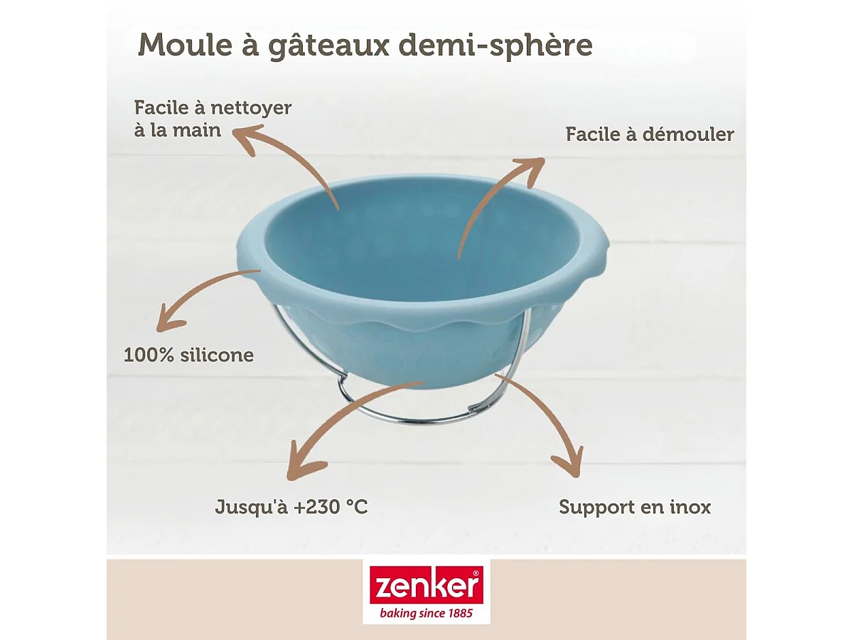 Moule demi sphère pour gâteau ballon de foot 18 cm Zenker Spécial Football