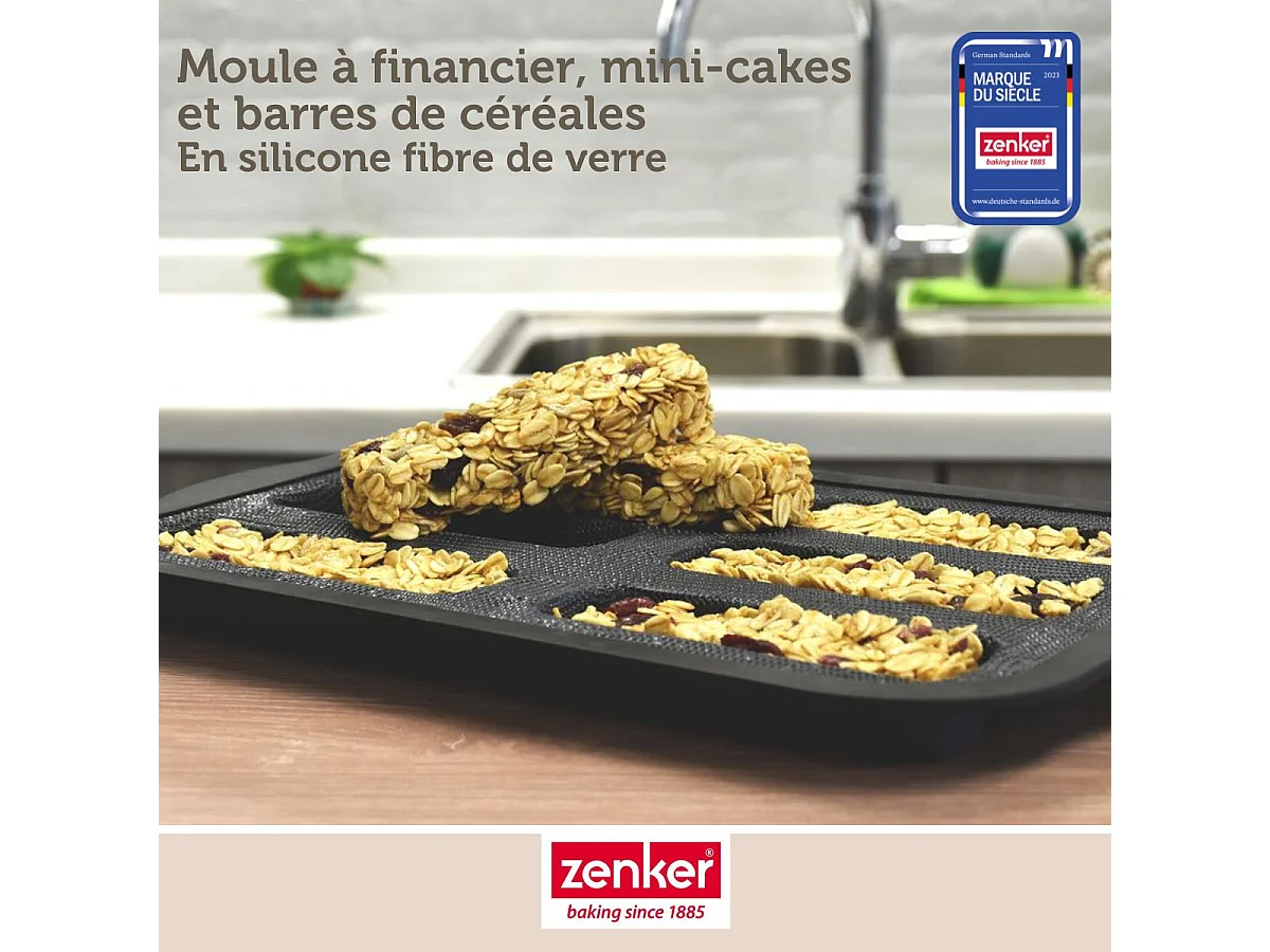 Moule 6 financiers 26 x 22 cm Zenker Silicone fibre de verre