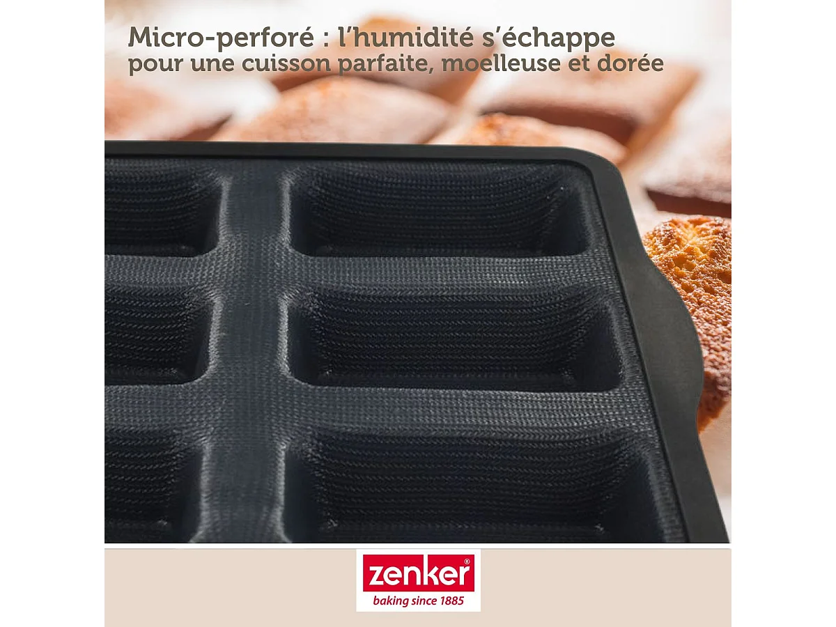 Moule 6 financiers 26 x 22 cm Zenker Silicone fibre de verre
