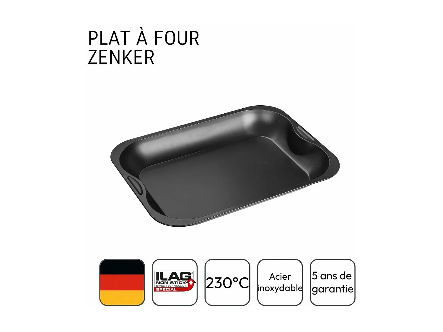 Plat à four rectangulaire 40 x 30 cm Zenker Spécial Cooking