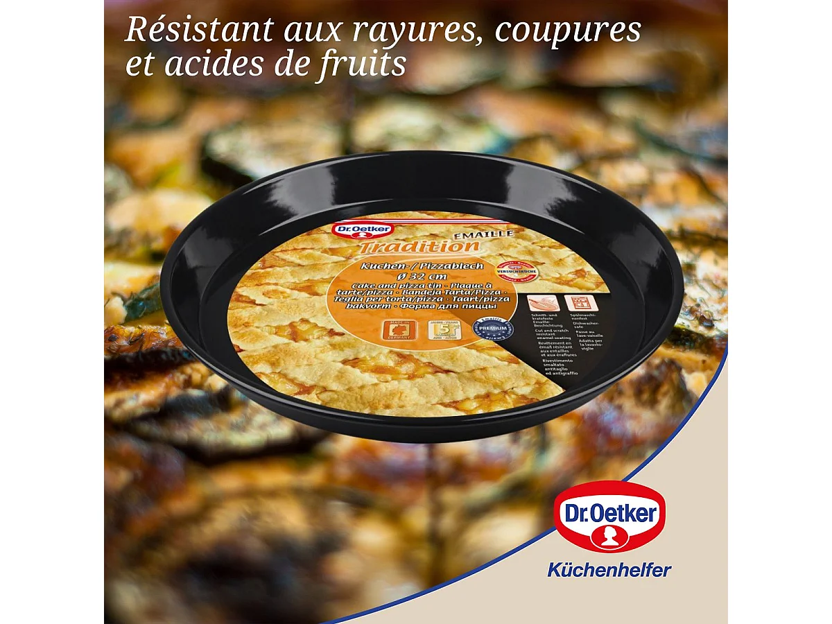 Plat à four pour tartes et pizzas 32 cm Dr.Oetker Tradition