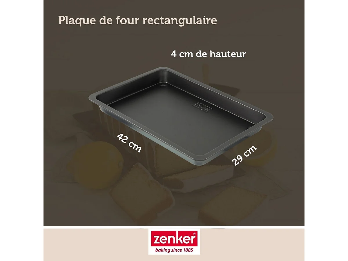 Plaque de four rectangulaire 42 x 29 cm Zenker Black Metallic