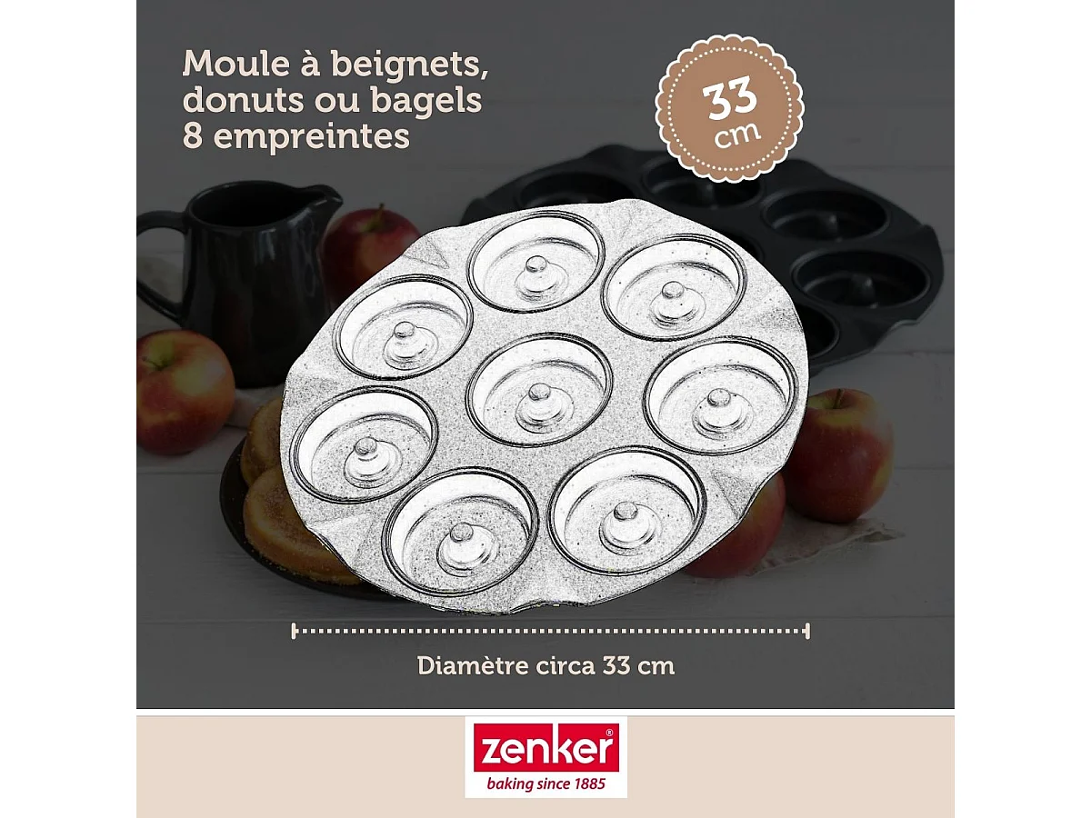 Moule pour 8 beignets au four 33 Zenker Black Metallic