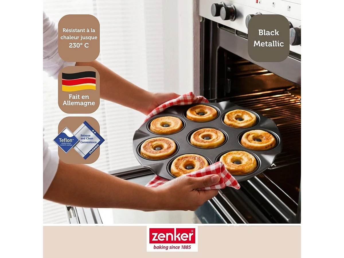 Moule pour 8 beignets au four 33 Zenker Black Metallic