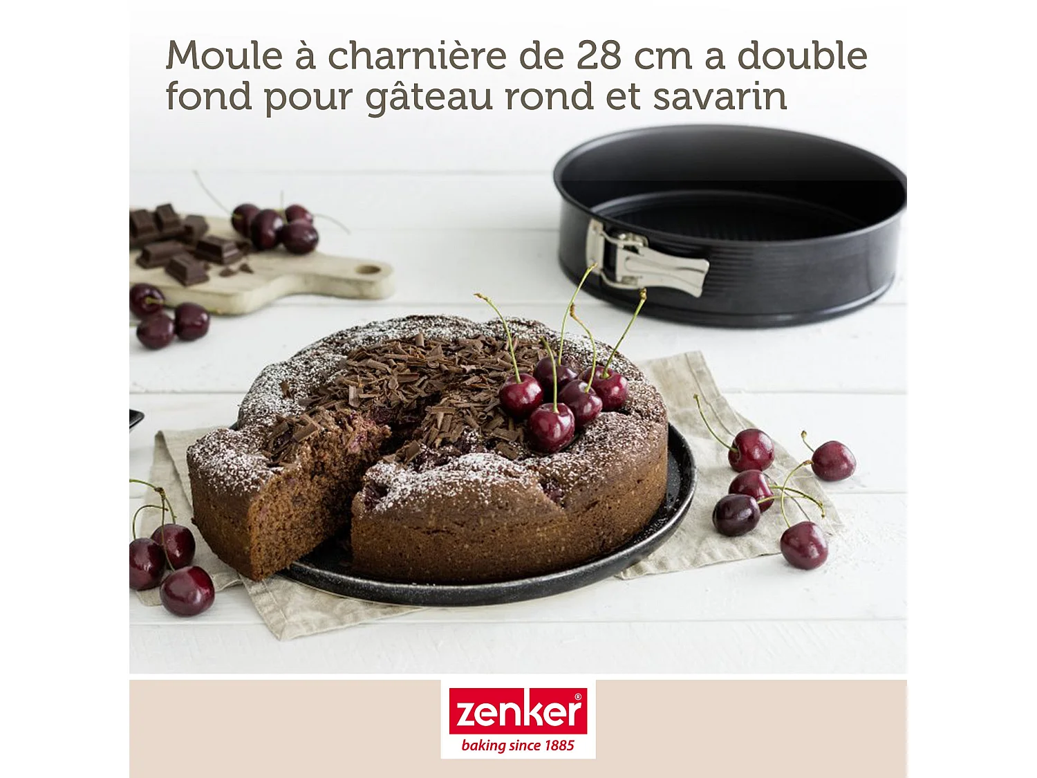 Moule à manqué et savarin double fond 28 cm Zenker Black Metallic