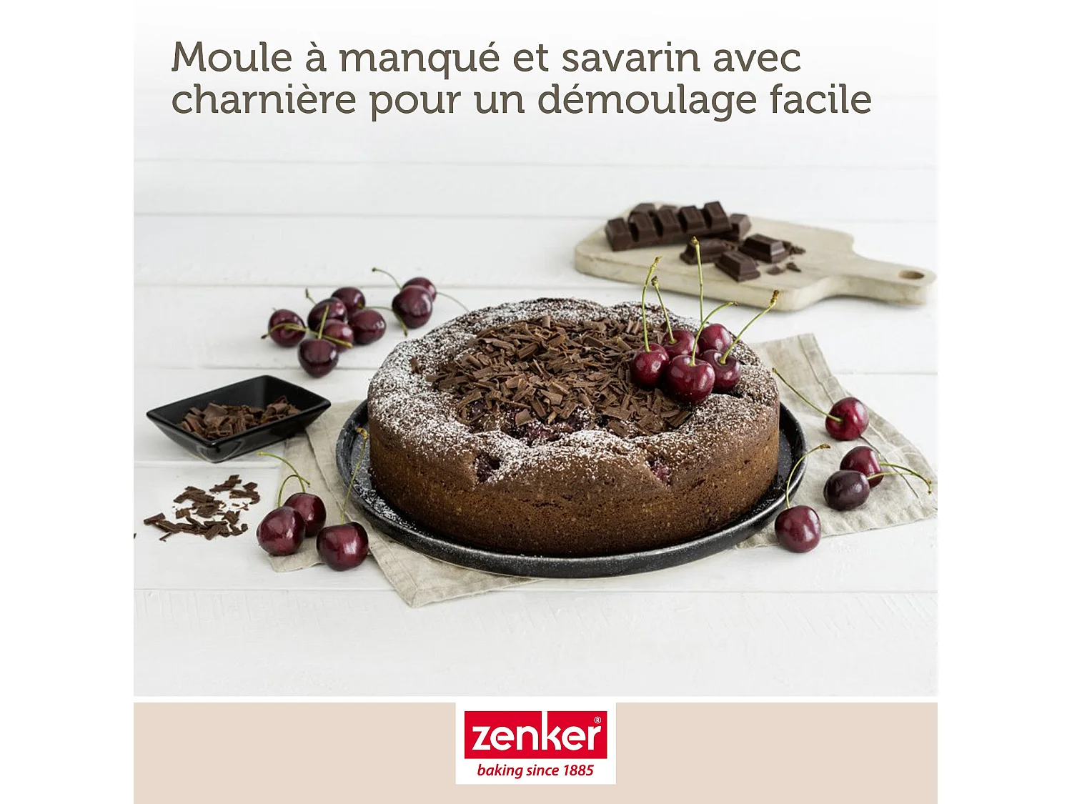 Moule à manqué et savarin double fond 28 cm Zenker Black Metallic