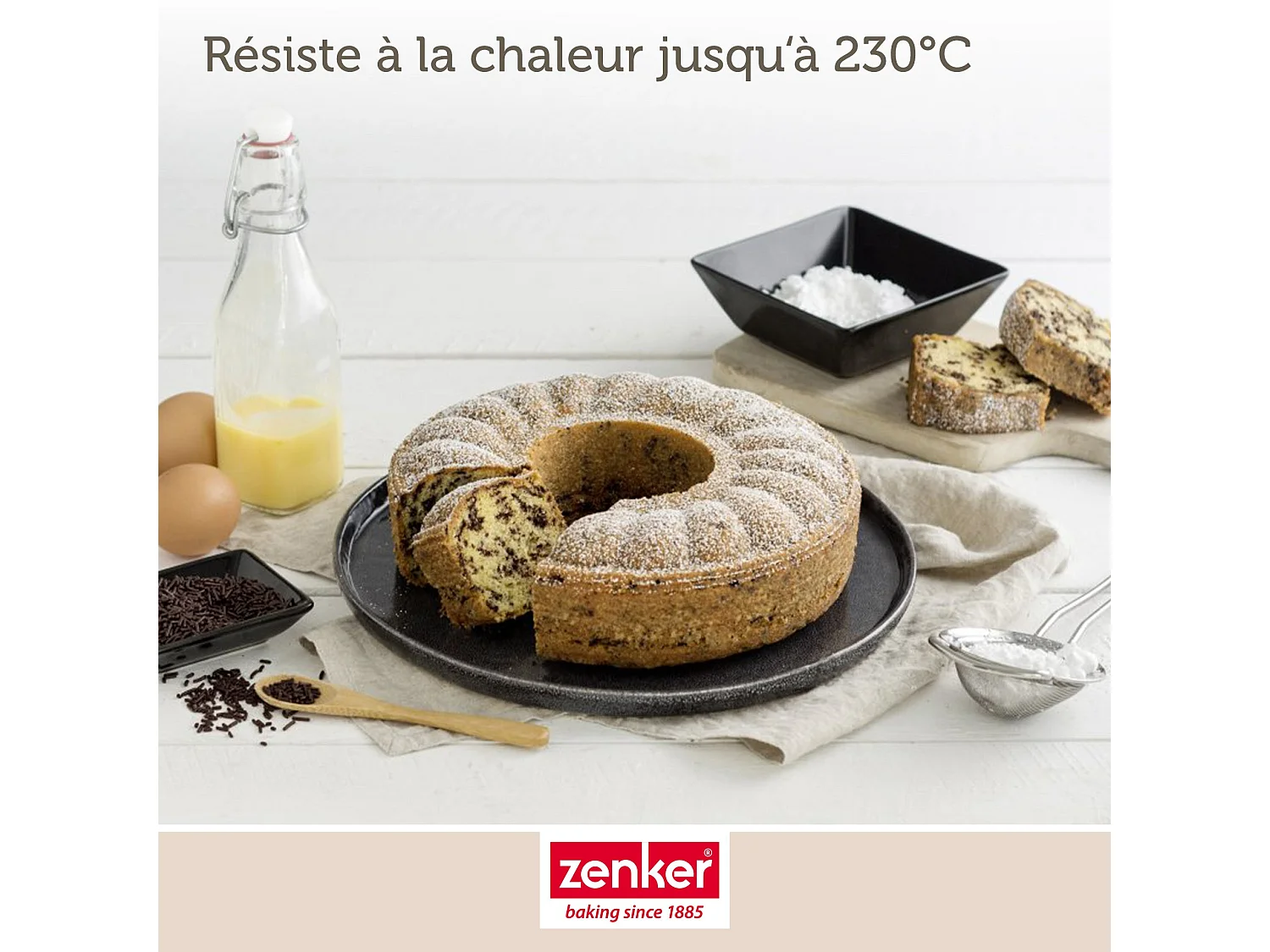 Moule à manqué et savarin double fond 28 cm Zenker Black Metallic