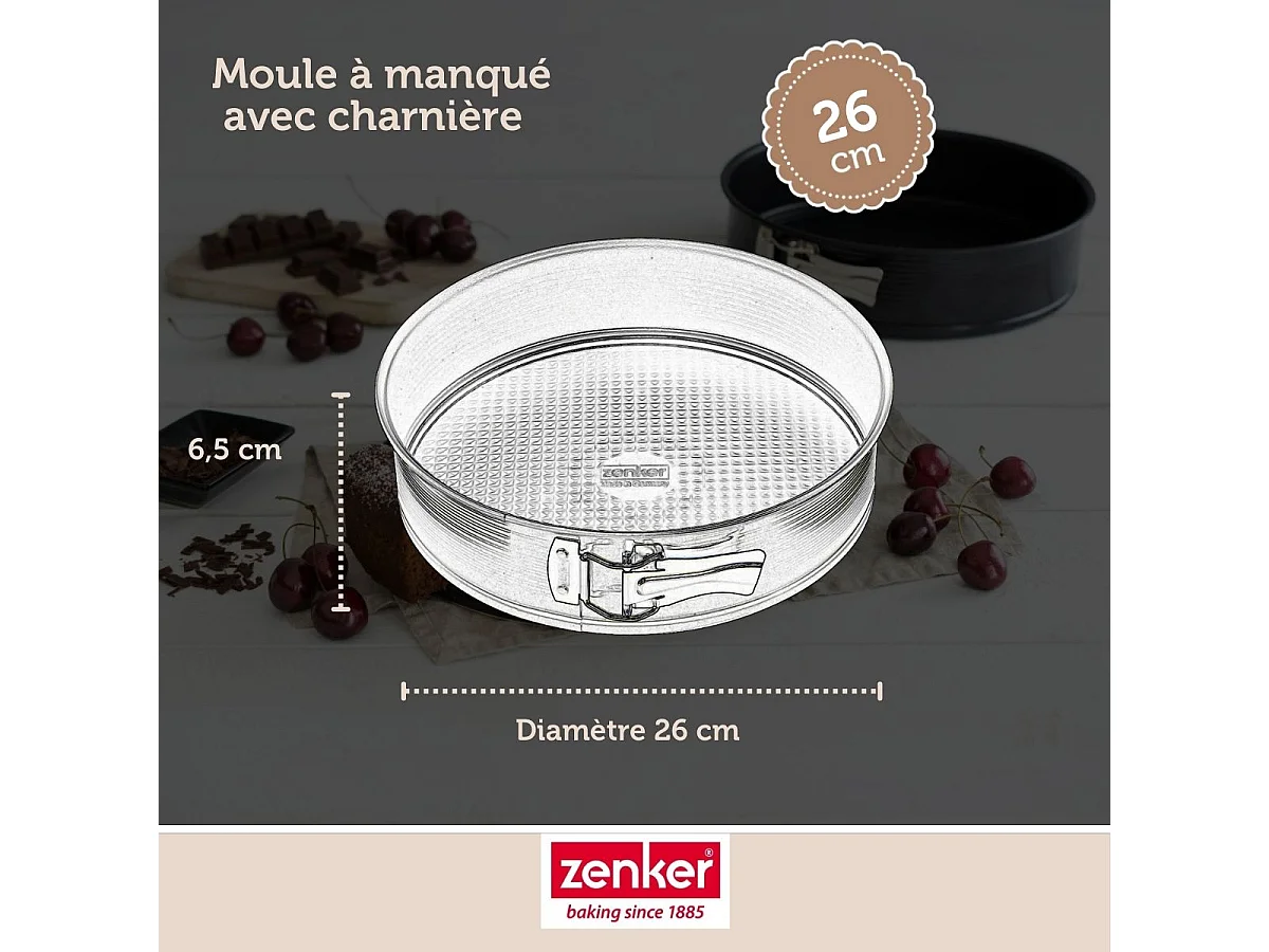 Moule à manqué à charnière 26 cm Zenker Black Metallic