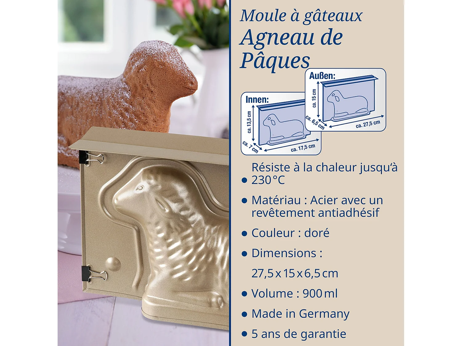 Moule à gâteaux agneau pascal Dr. Oetker Baker Edition