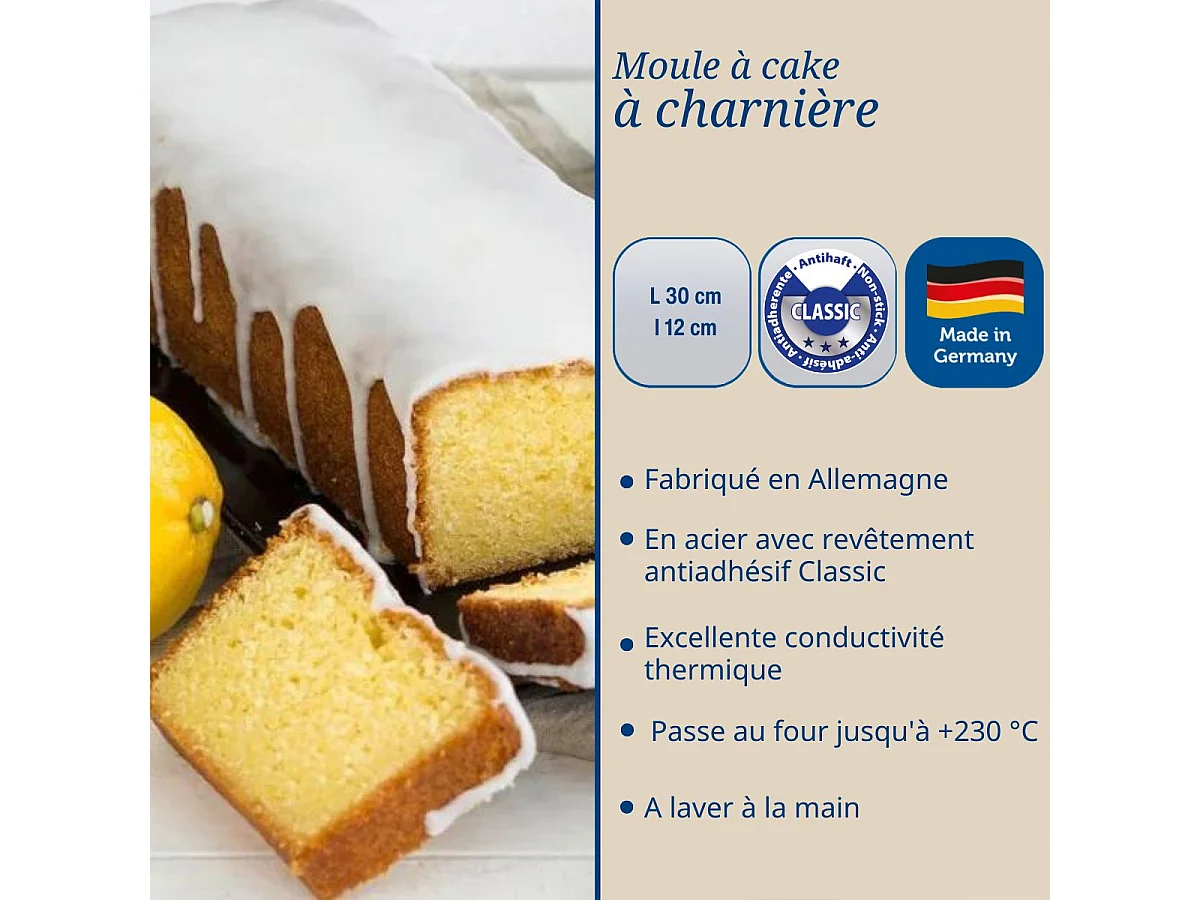 Moule à cake à charnière 30 cm Dr Oetker Back-Liebe Bicolor