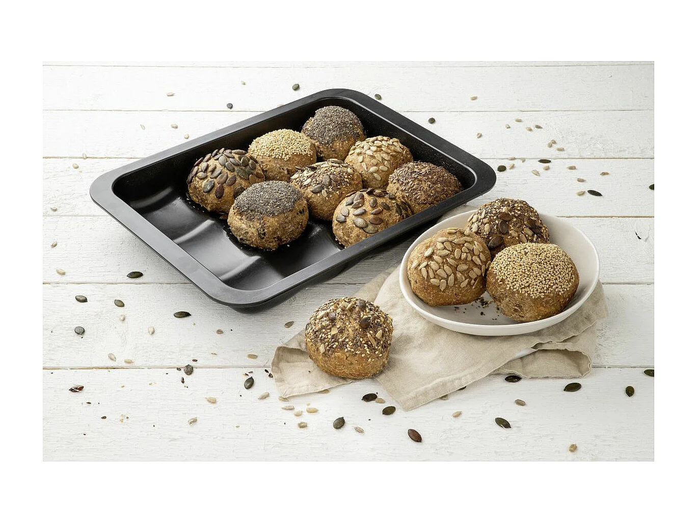 Moule 12 mini pains ou brioches 36 x 27 cm Zenker Black Metallic