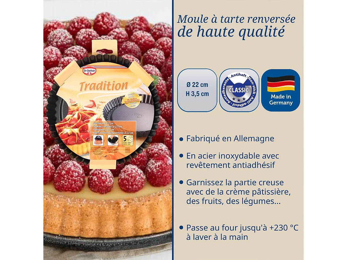Moule à tarte renversée 22 cm Dr.Oetker Tradition