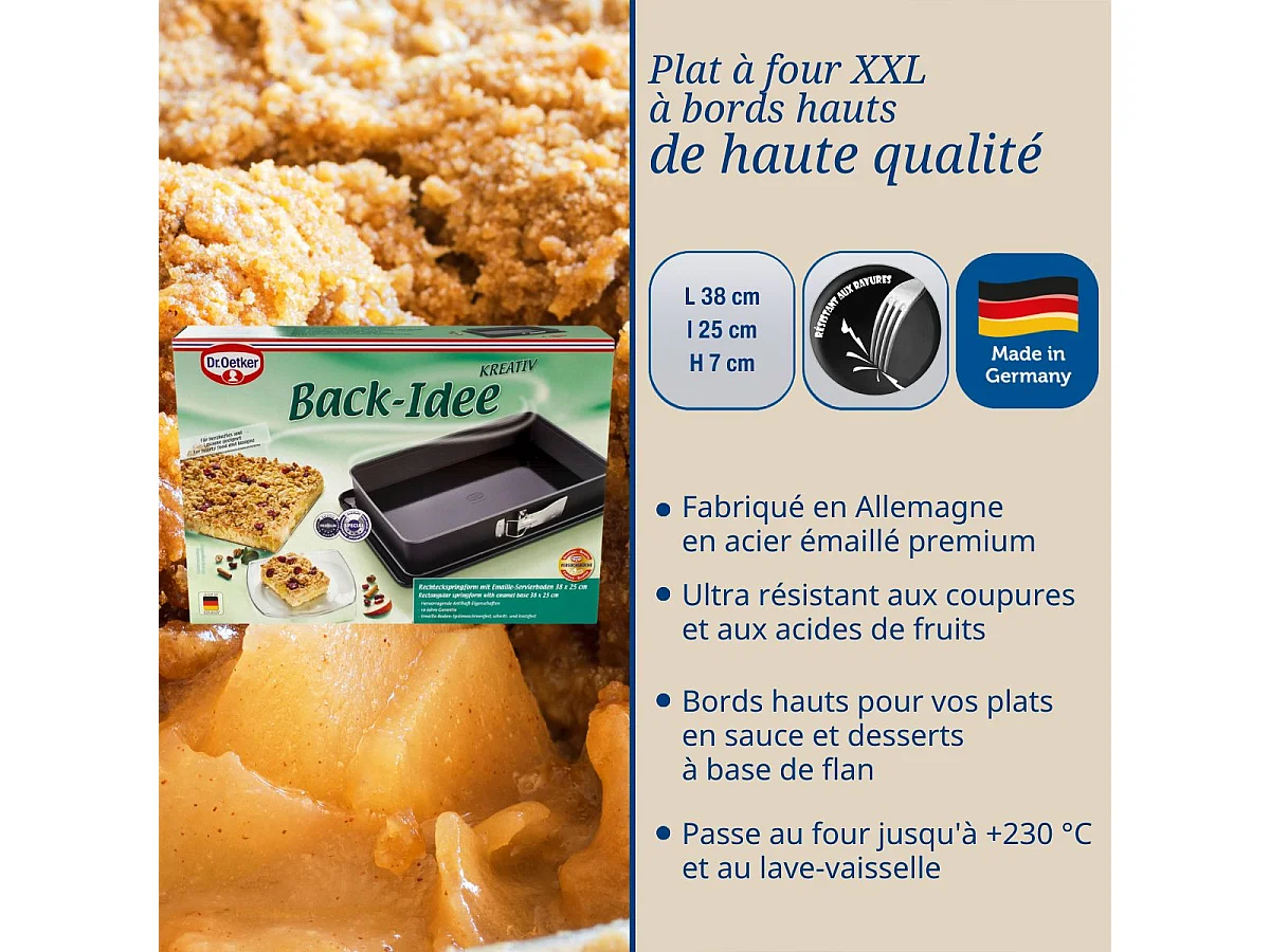 Moule à gâteau et plat four 38 x 25 x 7 cm Dr Oetker Back-Idee Kreativ