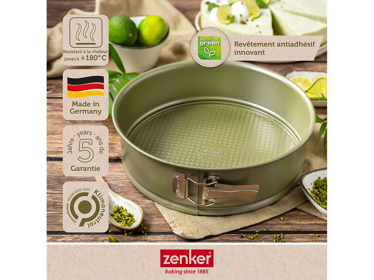 Moule à manqué à charnière 24 cm Zenker Green Vision