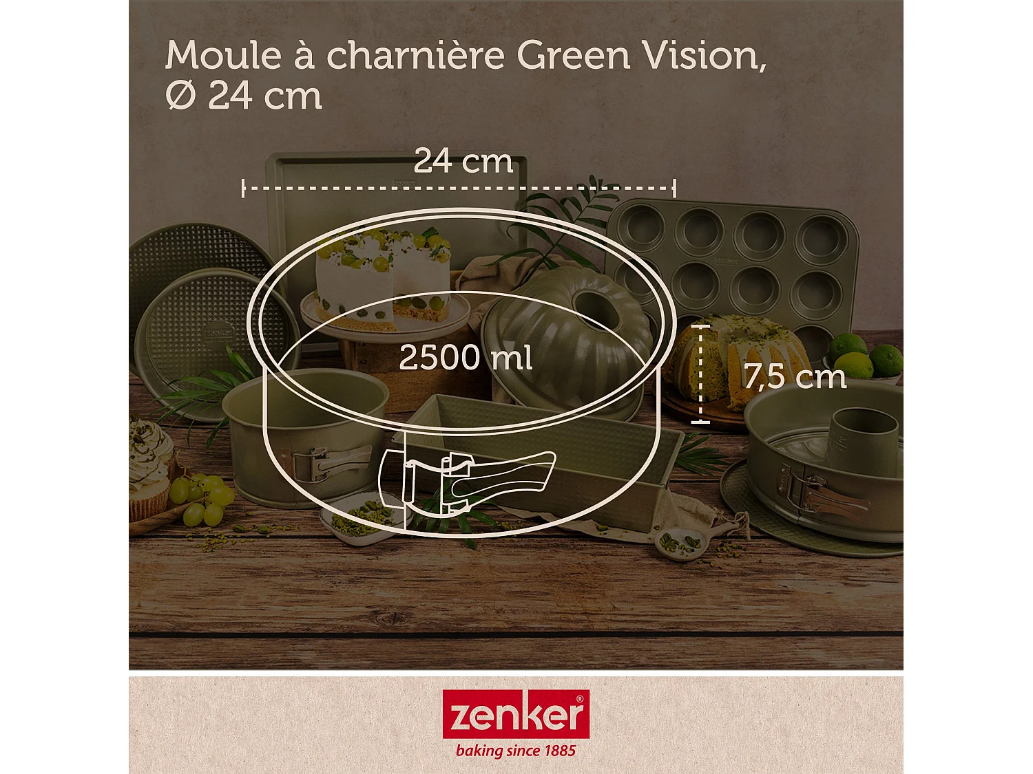 Moule à manqué à charnière 24 cm Zenker Green Vision
