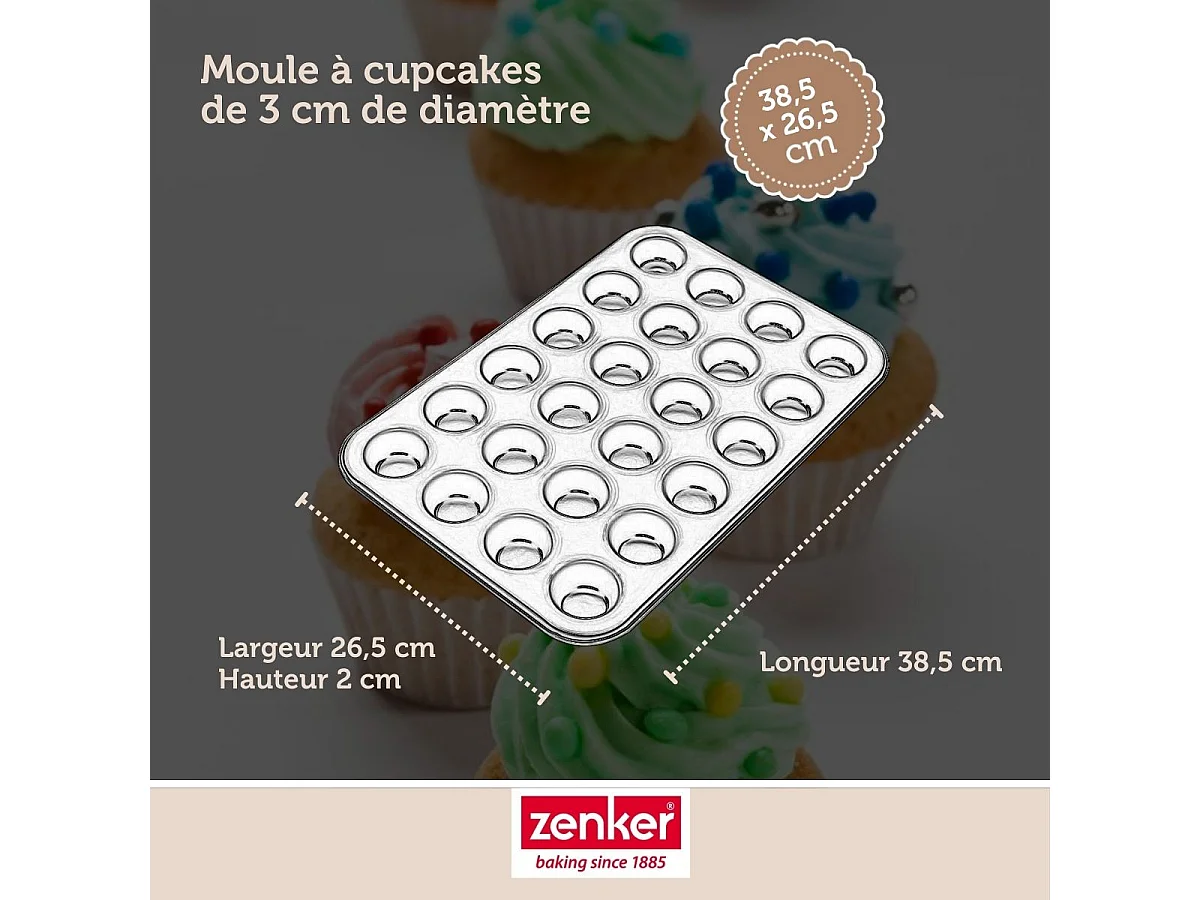 Moule à muffins 24 empreintes 38 x 16 cm Zenker Black Metallic