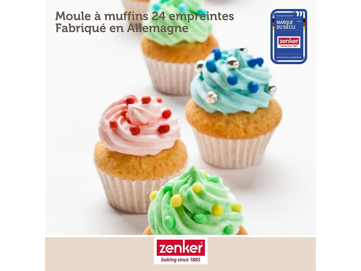Moule à muffins 24 empreintes 38 x 16 cm Zenker Black Metallic