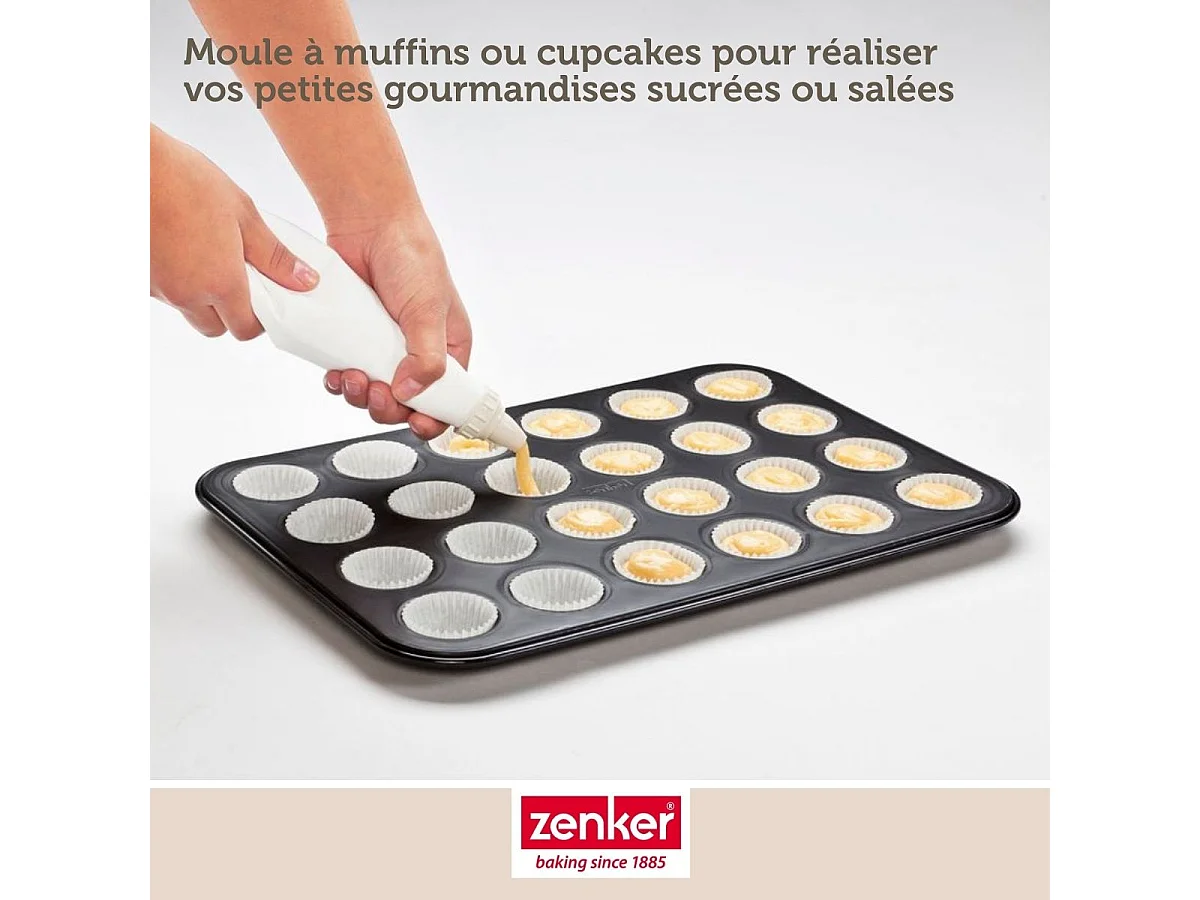 Moule à muffins 24 empreintes 38 x 16 cm Zenker Black Metallic