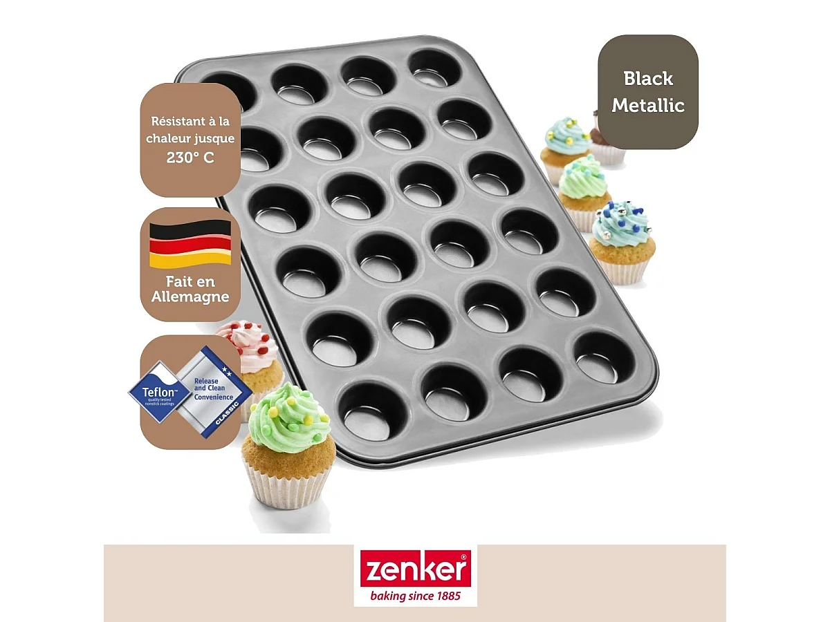 Moule à muffins 24 empreintes 38 x 16 cm Zenker Black Metallic