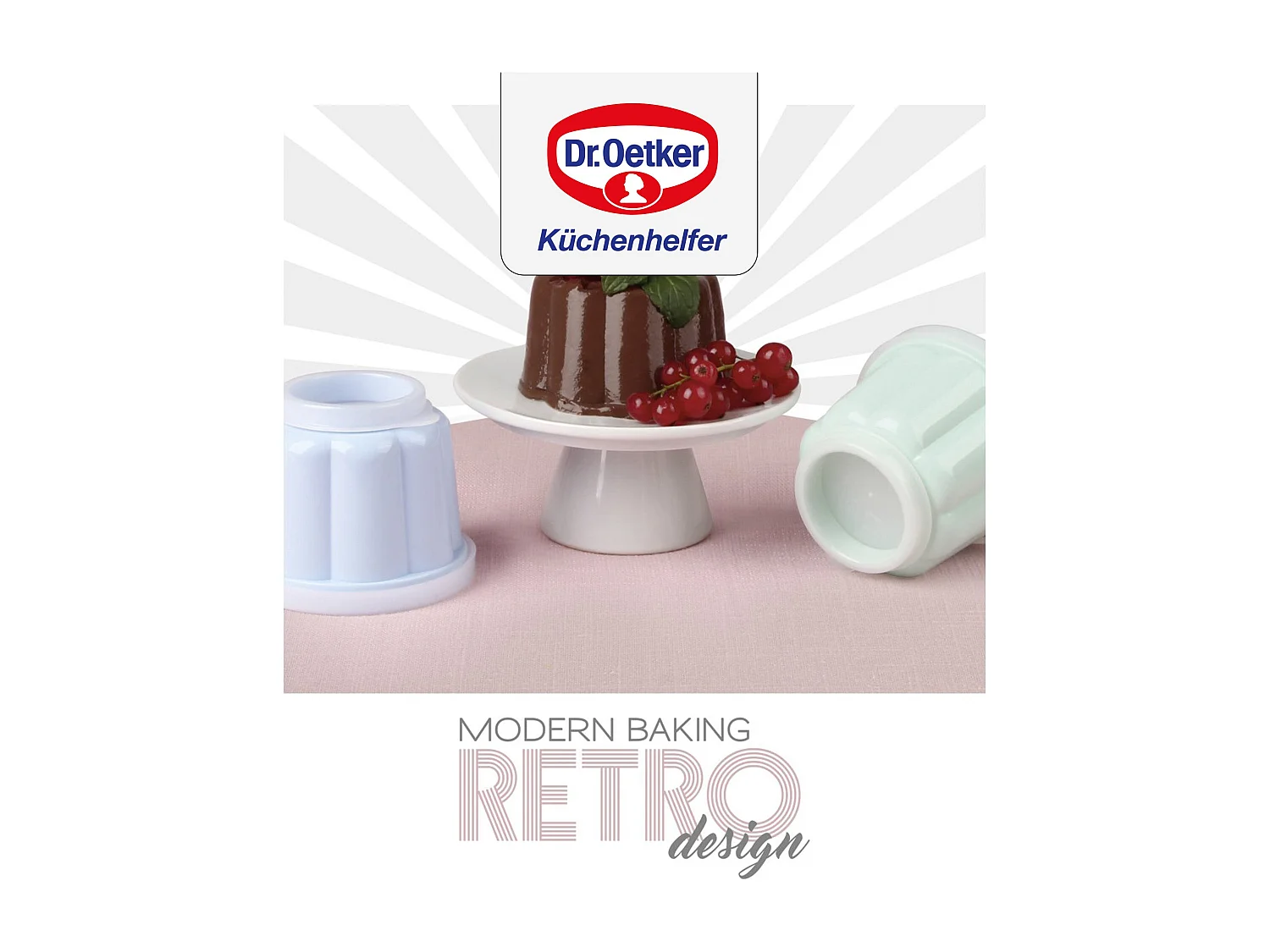 Lot de 6 moules à flans avec couvercle 6,3 x 7,5 cm Dr. Oetker Rétro