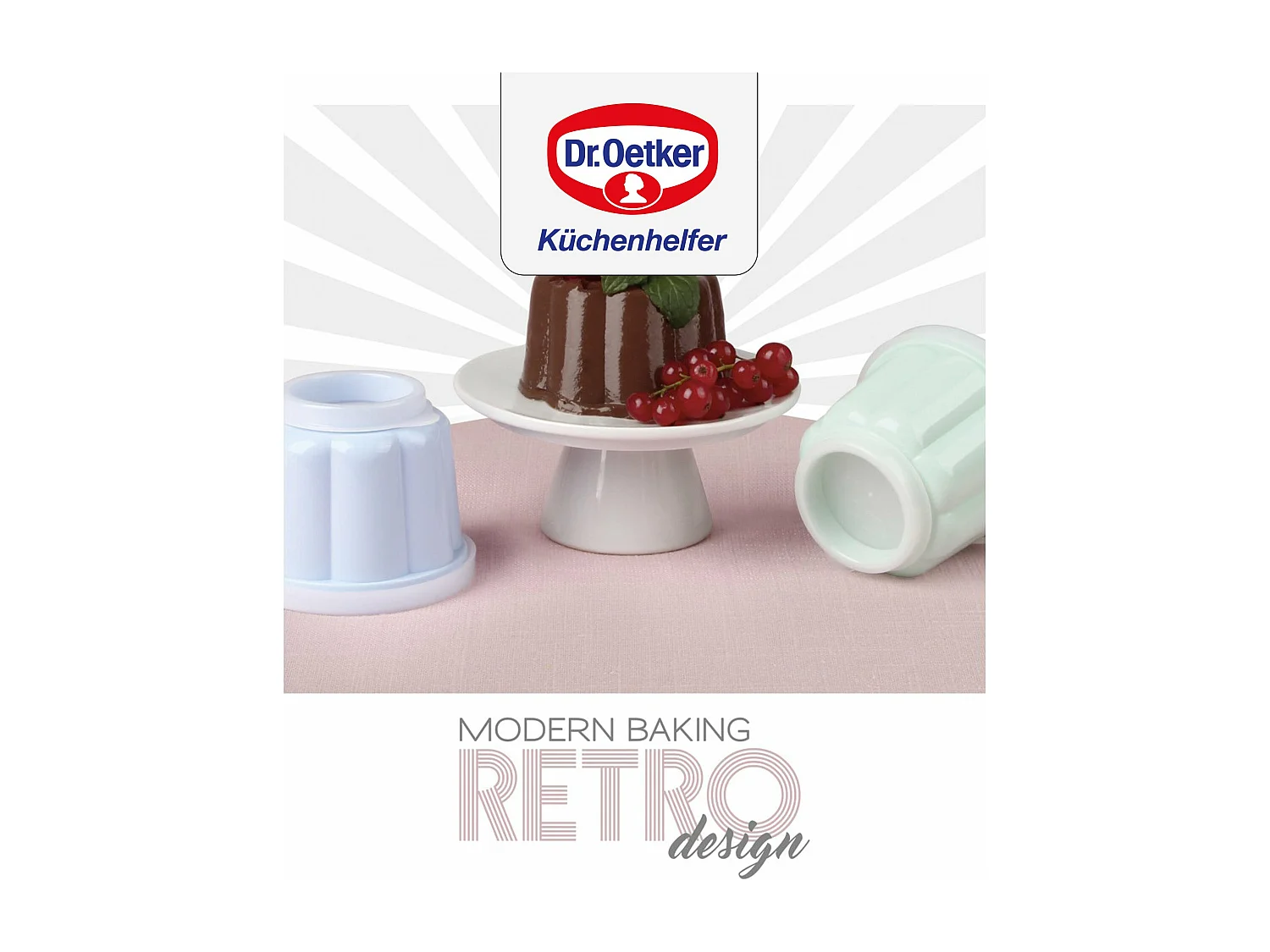 Lot de 6 moules à flans avec couvercle 6,3 x 7,5 cm Dr. Oetker Rétro